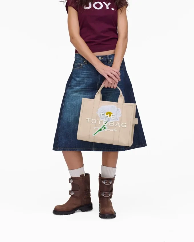 Daisy Script Canvas Medium Tote Bag Daisy Script Canvas Medium Tote Bag