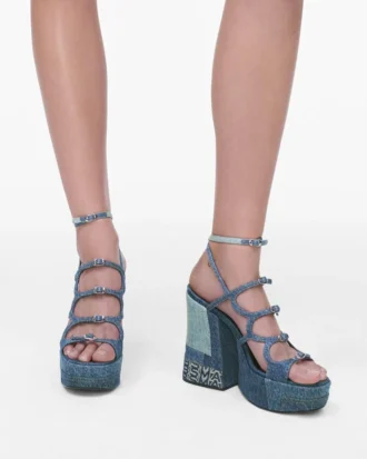 Den dekonstruerade denim Kiki-plattformsandalen