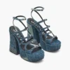 Den dekonstruerade denim Kiki-plattformsandalen Den dekonstruerade denim Kiki-plattformsandalen
