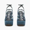 Den dekonstruerade denim Kiki-plattformsandalen Den dekonstruerade denim Kiki-plattformsandalen