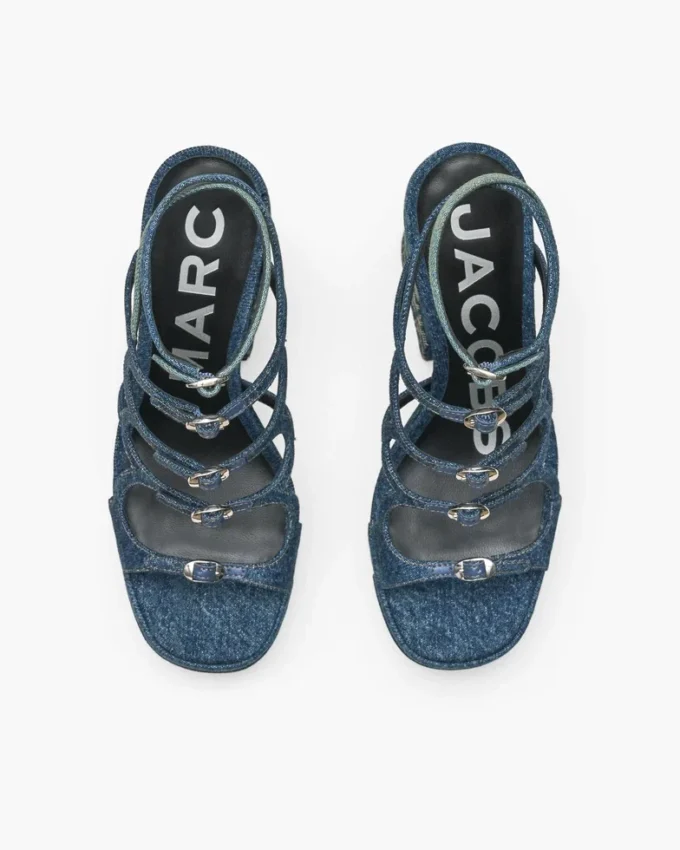 Den dekonstruerade denim Kiki-plattformsandalen Den dekonstruerade denim Kiki-plattformsandalen