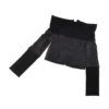 Denim- och ribbstickad topp