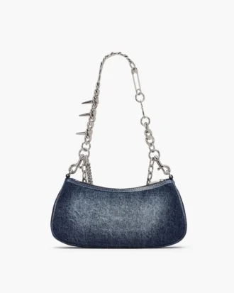 Faded Denim Charm-axelväska
