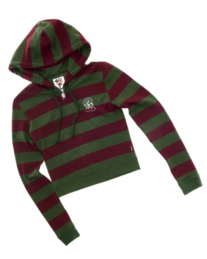 Fitted Stripe Zip-Up Hoodie