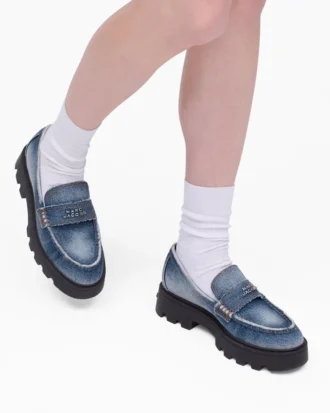 Frankie Loafer i blekt denim