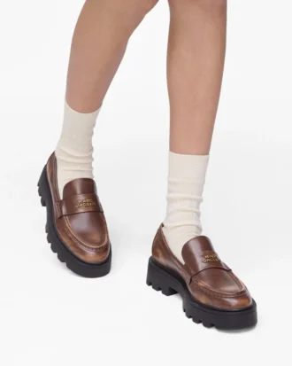 Frankie Loafer i slitet läder