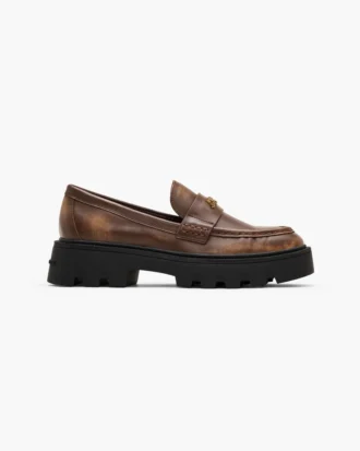 Frankie Loafer i slitet läder