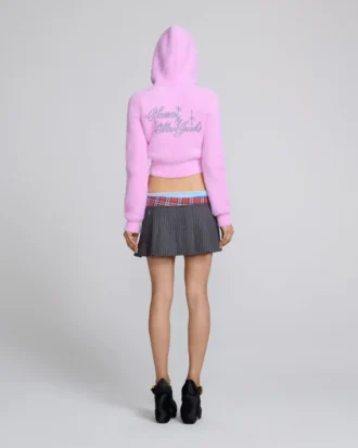Fuzzy Shrunken Knit Zip-Up Fuzzy Shrunken Knit Zip-Up