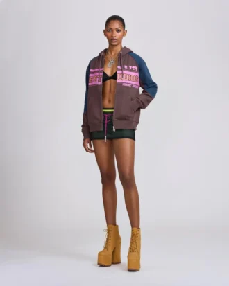 Ice Studios Moto Panel Zip-Up Hoodie