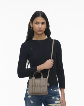 Läder Tote Bag med axelrem