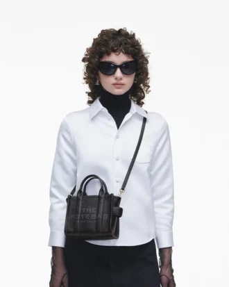 Läder Tote Bag med axelrem
