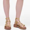 Metallic Leather Daisy Gladiator Sandal