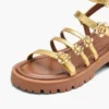 Metallic Leather Daisy Gladiator Sandal