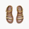 Metallic Leather Daisy Gladiator Sandal
