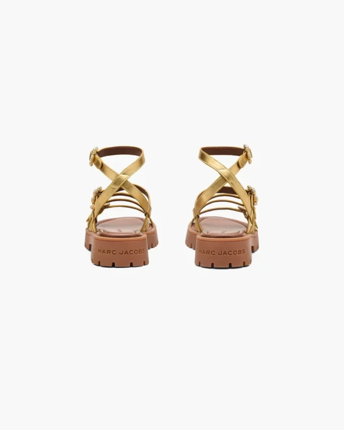 Metallic Leather Daisy Gladiator Sandal
