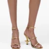 Metallic Leather Daisy Heel