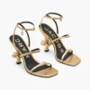 Metallic Leather Daisy Heel