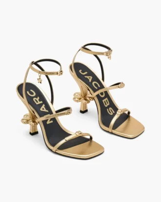 Metallic Leather Daisy Heel
