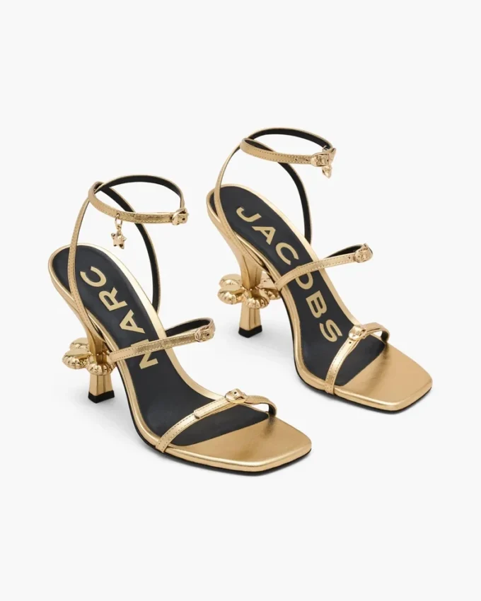 Metallic Leather Daisy Heel