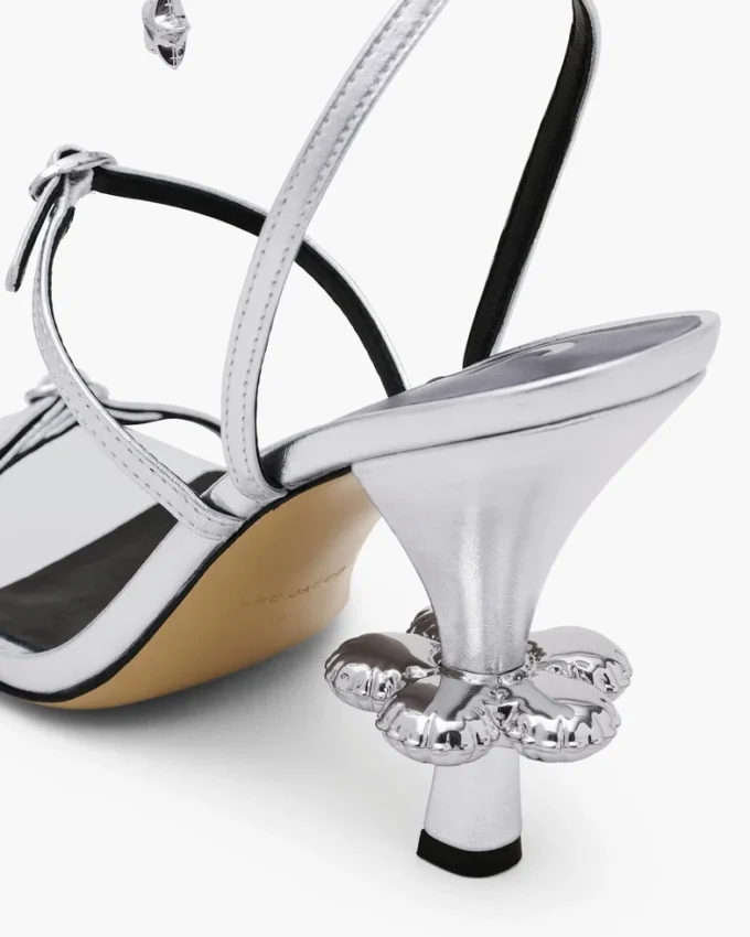 Metallic Leather Daisy Heel