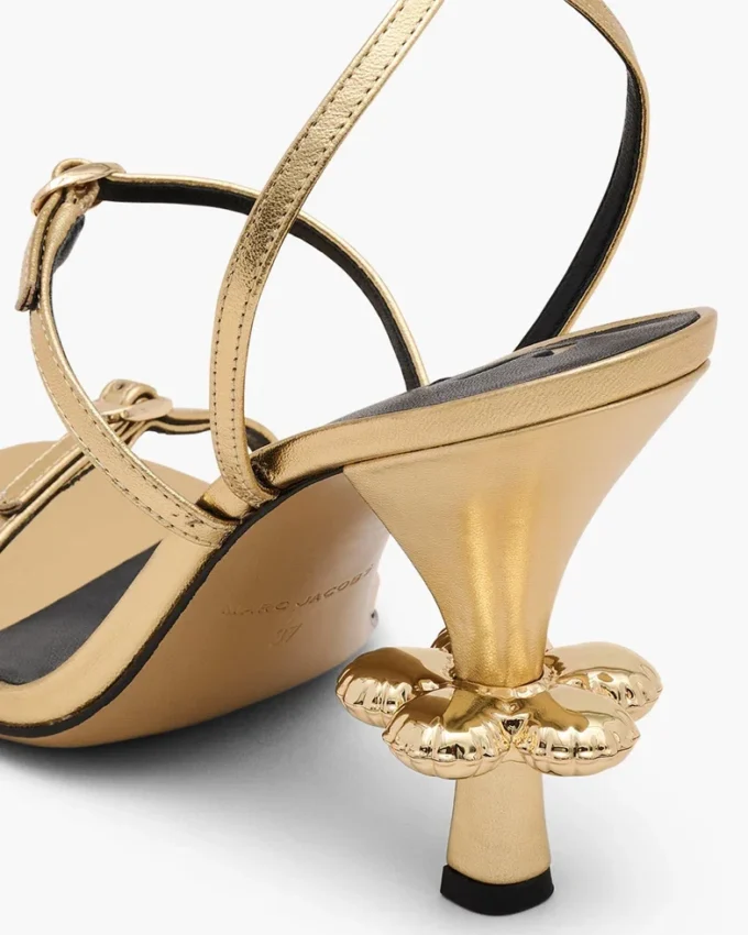 Metallic Leather Daisy Heel