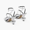 Metallic Leather Daisy Heel
