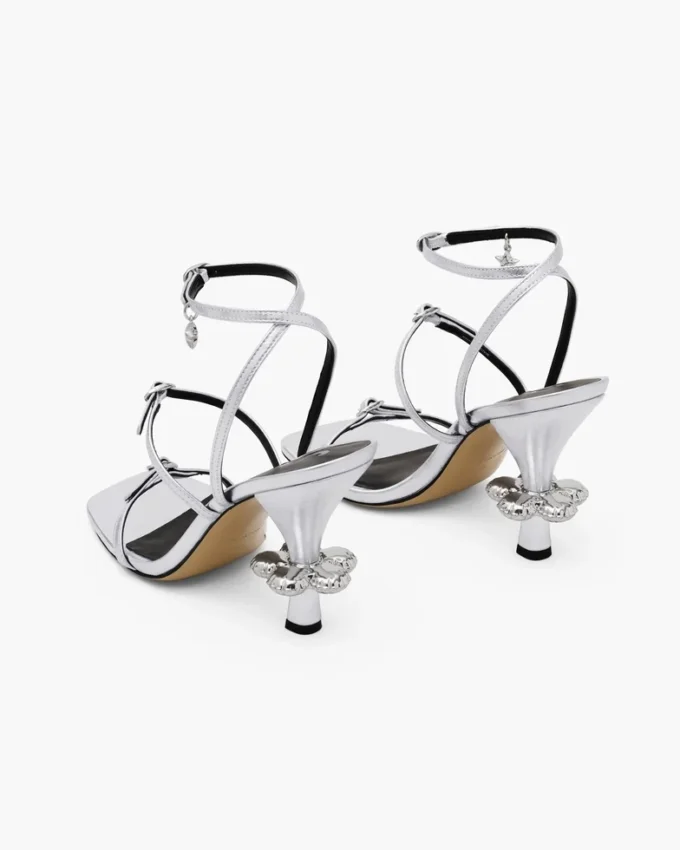 Metallic Leather Daisy Heel