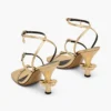 Metallic Leather Daisy Heel