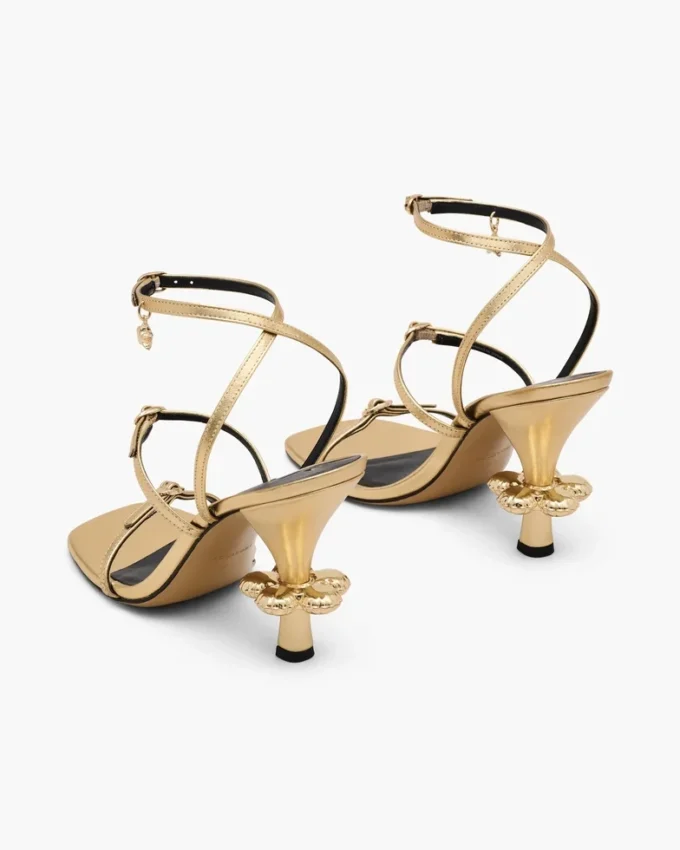 Metallic Leather Daisy Heel