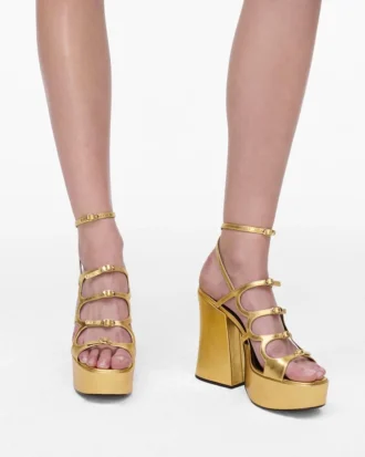 Metallic Leather Kiki Platform Sandal