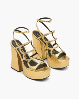Metallic Leather Kiki Platform Sandal