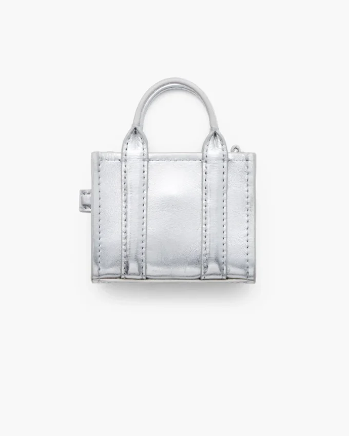 Metallic Leather Nano Tote Charm Metallic Leather Nano Tote Charm