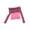 Off shoulder-tröja med hålstickning