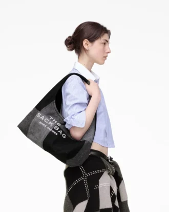 Patchwork Denim Sack Bag