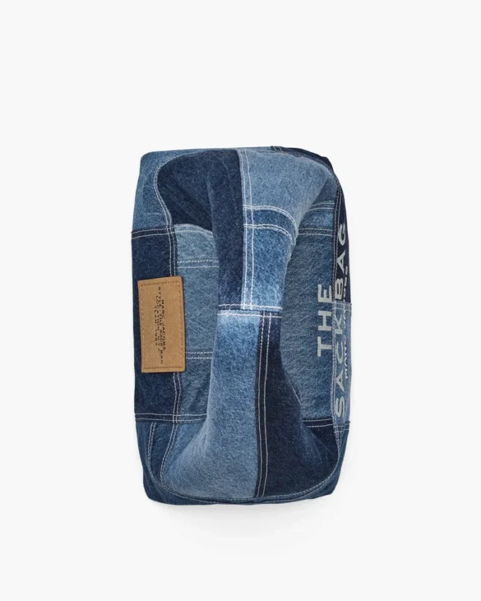 Patchwork Denim Sack Bag