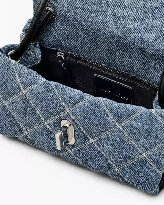 Quiltad mini-axelväska i denim