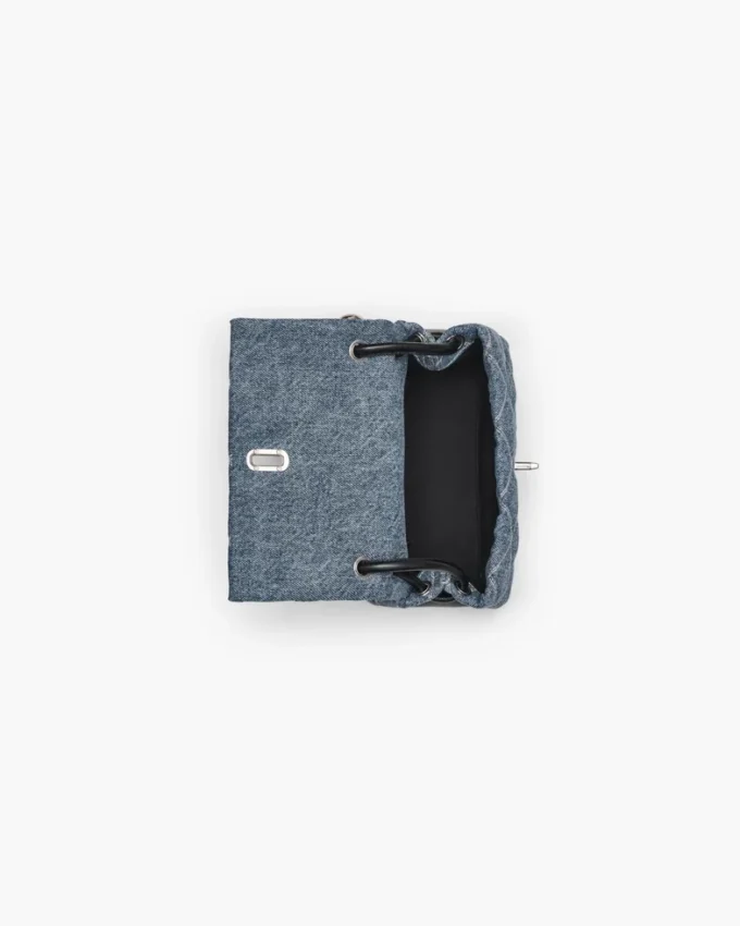 Quiltad mini-axelväska i denim