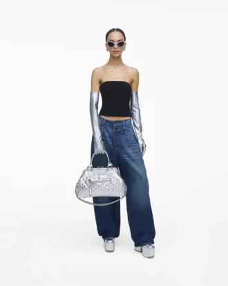 Re-Edition Quilted Metallic Leather Stam Bag