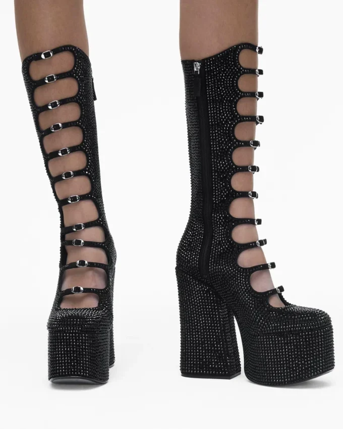 Rhinestone Kiki knähöga stövlar Rhinestone Kiki knähöga stövlar
