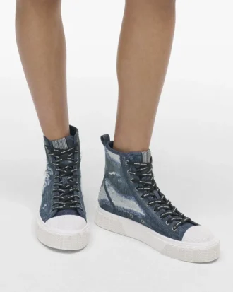 Rip And Repair Denim High Top Sneaker