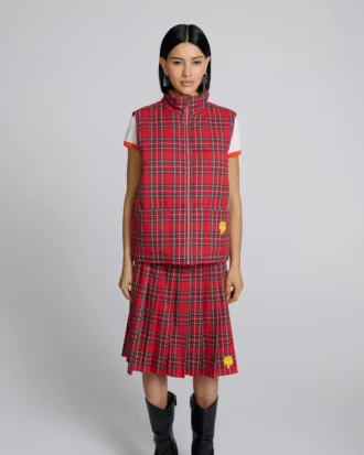 Tartan-pufferväst