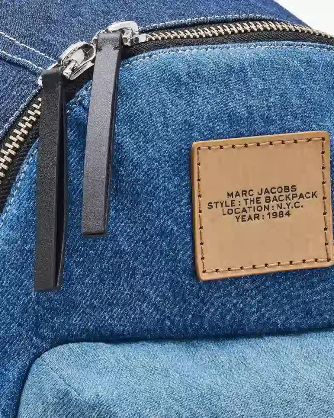 The Biker Colorblock Denim Stor ryggsäck