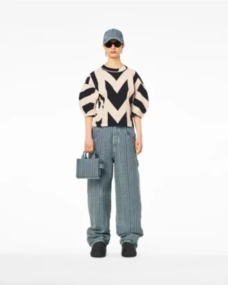 The tvättade Monogram-denim-crossbody Tote Bag