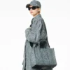 The tvättade Monogram Denim Medium Tote Bag The tvättade Monogram Denim Medium Tote Bag