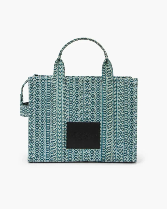 The tvättade Monogram Denim Medium Tote Bag The tvättade Monogram Denim Medium Tote Bag