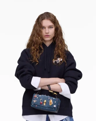 Trinket Charm Denim Mini Dual Bag