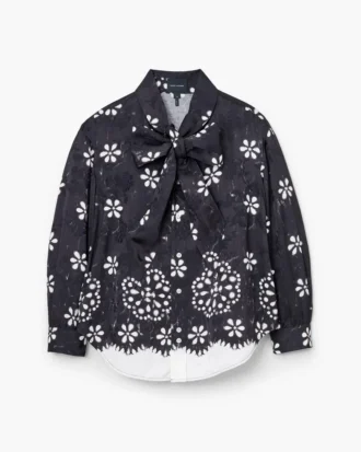 Trompe L’Oeil Eyelet Bow Blouse Trompe L’Oeil Eyelet Bow Blouse